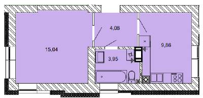 1-кімнатна 32.94 м² в ЖК Найкращий квартал від 29 450 грн/м², м. Ірпінь