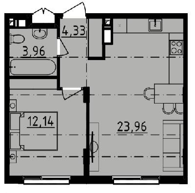 1-комнатная 44.4 м² в ЖК DERBY Style House от 29 100 грн/м², Одесса