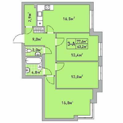 3-кімнатна 77.6 м² в ЖК Центральний-2 від 31 600 грн/м², м. Ірпінь