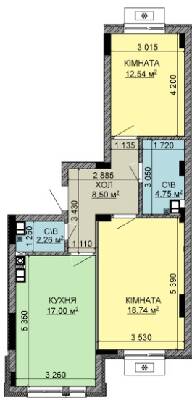 2-комнатная 63.79 м² в ЖК Найкращий квартал-2 от 23 400 грн/м², пгт Гостомель