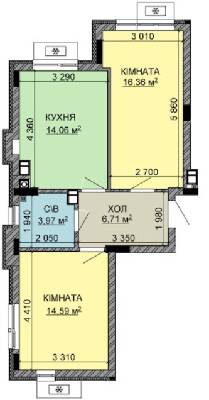2-комнатная 55.69 м² в ЖК Найкращий квартал-2 от 18 600 грн/м², пгт Гостомель
