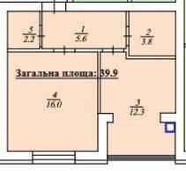 1-кімнатна 39.9 м² в ЖК Дмитрівський від 15 500 грн/м², с. Дмитрівка