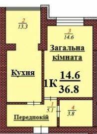 1-кімнатна 36.8 м² в ЖК Дмитрівський від 15 500 грн/м², с. Дмитрівка