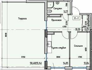 1-кімнатна 53.33 м² в ЖК Простір на Донського від 25 550 грн/м², Одеса