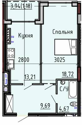 1-комнатная 47.47 м² в ЖК Пространство на Маячном от 32 600 грн/м², Одесса