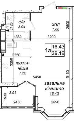 1-комнатная 39.19 м² в ЖК Одесский бульвар от 21 500 грн/м², с. Новоселки