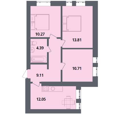 3-комнатная 60.3 м² в ЖК Европейка от 19 500 грн/м², с. Софиевская Борщаговка