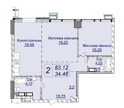 2-комнатная 83.12 м² в ЖК Новопечерские Липки от 74 655 грн/м², Киев