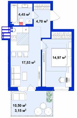 1-кімнатна 44.8 м² в ЖК Utlandia-2 від 30 800 грн/м², м. Ірпінь
