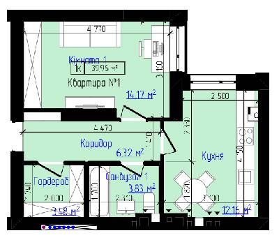 1-комнатная 39.96 м² в ЖК Viking Home от 16 500 грн/м², г. Ирпень