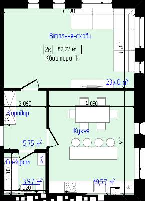 2-комнатная 82.27 м² в ЖК Viking Home от 19 000 грн/м², г. Ирпень