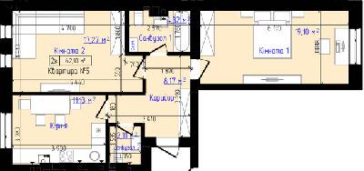 2-кімнатна 62.1 м² в ЖК Viking Home від 19 000 грн/м², м. Ірпінь
