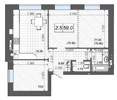 2-кімнатна 59 м² в ЖК Нові Метри Center від 25 500 грн/м², м. Ірпінь