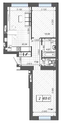 2-кімнатна 60 м² в ЖК Нові Метри Center від 25 500 грн/м², м. Ірпінь
