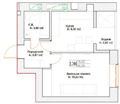1-комнатная 36.26 м² в ЖК Фортуна-2 от 20 500 грн/м², г. Ирпень