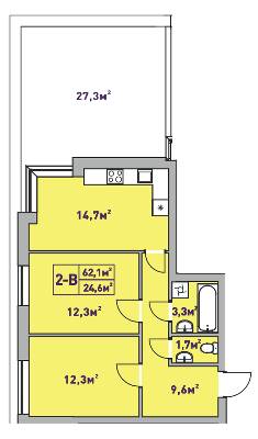 2-кімнатна 62.1 м² в ЖК Центральний-2 від 22 250 грн/м², м. Ірпінь