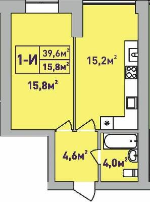 1-комнатная 39.6 м² в ЖК Центральный-Премиум от 28 450 грн/м², г. Ирпень