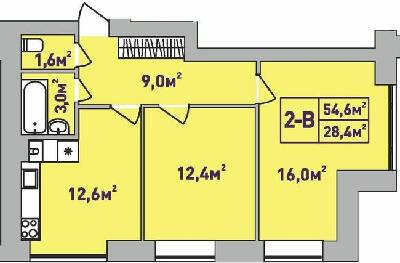 2-комнатная 54.6 м² в ЖК Центральный-Премиум от 28 700 грн/м², г. Ирпень