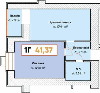 1-комнатная 41.37 м² в ЖК Continent от 19 000 грн/м², г. Буча