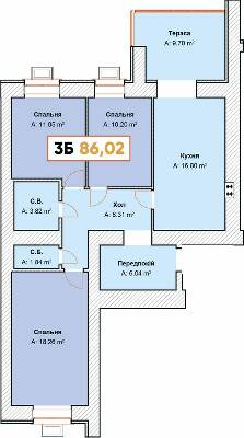 3-комнатная 86.02 м² в ЖК Continent от 19 000 грн/м², г. Буча