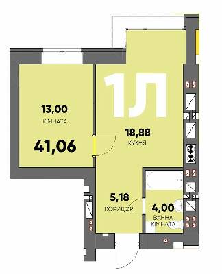 1-комнатная 41.18 м² в ЖК Continent Ray от 25 200 грн/м², г. Буча