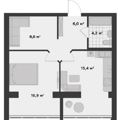 1-комнатная 51 м² в ЖК Millennium State от 20 300 грн/м², г. Буча