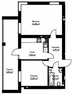 2-комнатная 60.85 м² в ЖК Cherry House от 13 500 грн/м², пгт Гостомель