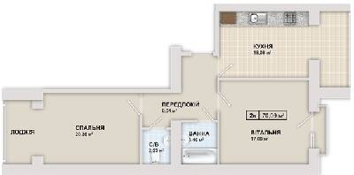 2-кімнатна 70.09 м² в ЖК Містечко Козацьке від 13 800 грн/м², Івано-Франківськ