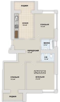 3-кімнатна 92.8 м² в ЖК Містечко Козацьке від 12 900 грн/м², Івано-Франківськ