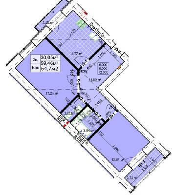 2-кімнатна 64.7 м² в ЖК Столичний квартал від 13 300 грн/м², м. Коломия