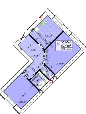 2-комнатная 59.5 м² в ЖК Столичный Квартал от 13 300 грн/м², г. Коломыя