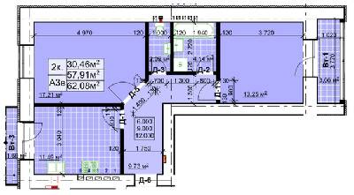 2-кімнатна 62.08 м² в ЖК Столичний квартал від 13 300 грн/м², м. Коломия