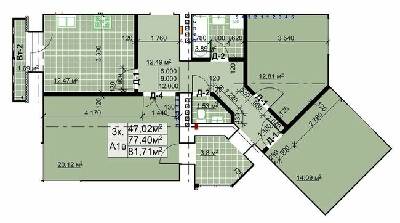 3-кімнатна 81.71 м² в ЖК Столичний квартал від 13 300 грн/м², м. Коломия