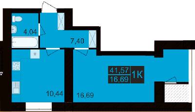 1-кімнатна 41.57 м² в ЖК Millennium Hills від 15 000 грн/м², Хмельницький