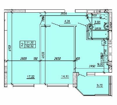 2-кімнатна 52.32 м² в ЖК Приозерний від 11 000 грн/м², Хмельницький