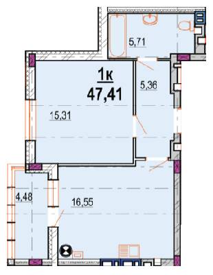 1-кімнатна 47.41 м² в ЖК Родинний маєток від 25 500 грн/м², Вінниця