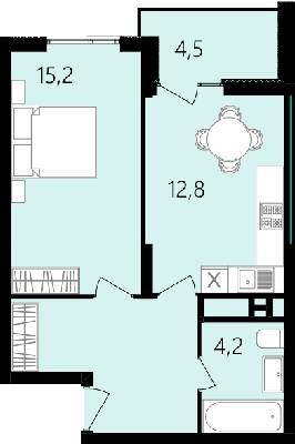 1-комнатная 46.2 м² в ЖК Лесопарковый от 24 000 грн/м², Винница