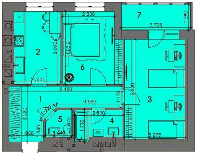 2-комнатная 61.7 м² в ЖК Пейзажи Волыни от 18 000 грн/м², г. Нововолынск