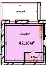 1-кімнатна 42.18 м² в ЖК StyleUP від 26 000 грн/м², с. Липини