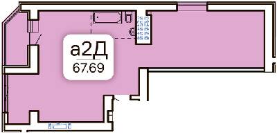 2-комнатная 67.69 м² в ЖК Kvartal от 19 500 грн/м², Запорожье