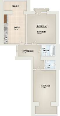 2-кімнатна 69 м² в ЖК Містечко Козацьке від 13 800 грн/м², Івано-Франківськ