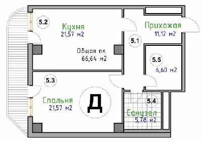 1-комнатная 66.64 м² в ЖК Адмирал от 28 900 грн/м², Николаев