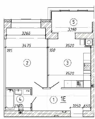 1-комнатная 48.66 м² в ЖК Barbara от 17 750 грн/м², г. Горишние Плавни