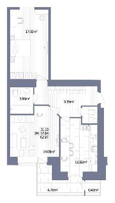 2-кімнатна 62.97 м² в ЖК Oliva від 17 000 грн/м², м. Горишні Плавні