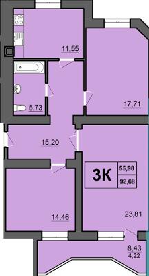 3-кімнатна 92.68 м² в ЖК Europa Haus від 21 550 грн/м², Рівне