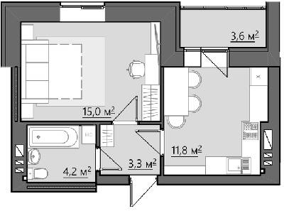 1-комнатная 37.9 м² в ЖК Семейный от 16 500 грн/м², Ровно