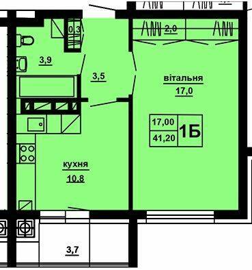 1-кімнатна 41.2 м² в ЖМ Beverly Hills від 13 750 грн/м², Тернопіль