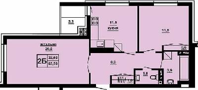 2-кімнатна 63.5 м² в ЖМ Beverly Hills від 13 750 грн/м², Тернопіль