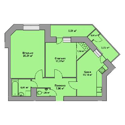 2-комнатная 69.97 м² в ЖК Східна Брама от 16 200 грн/м², Тернополь
