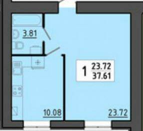 1-кімнатна 37.61 м² в ЖК Квартал Енергія від 18 250 грн/м², Тернопіль